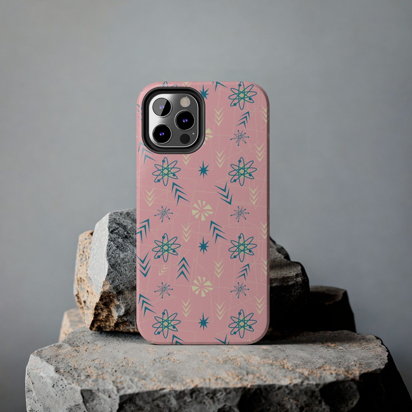 1950s Atomic Age Retro Tough iPhone Case in Pink