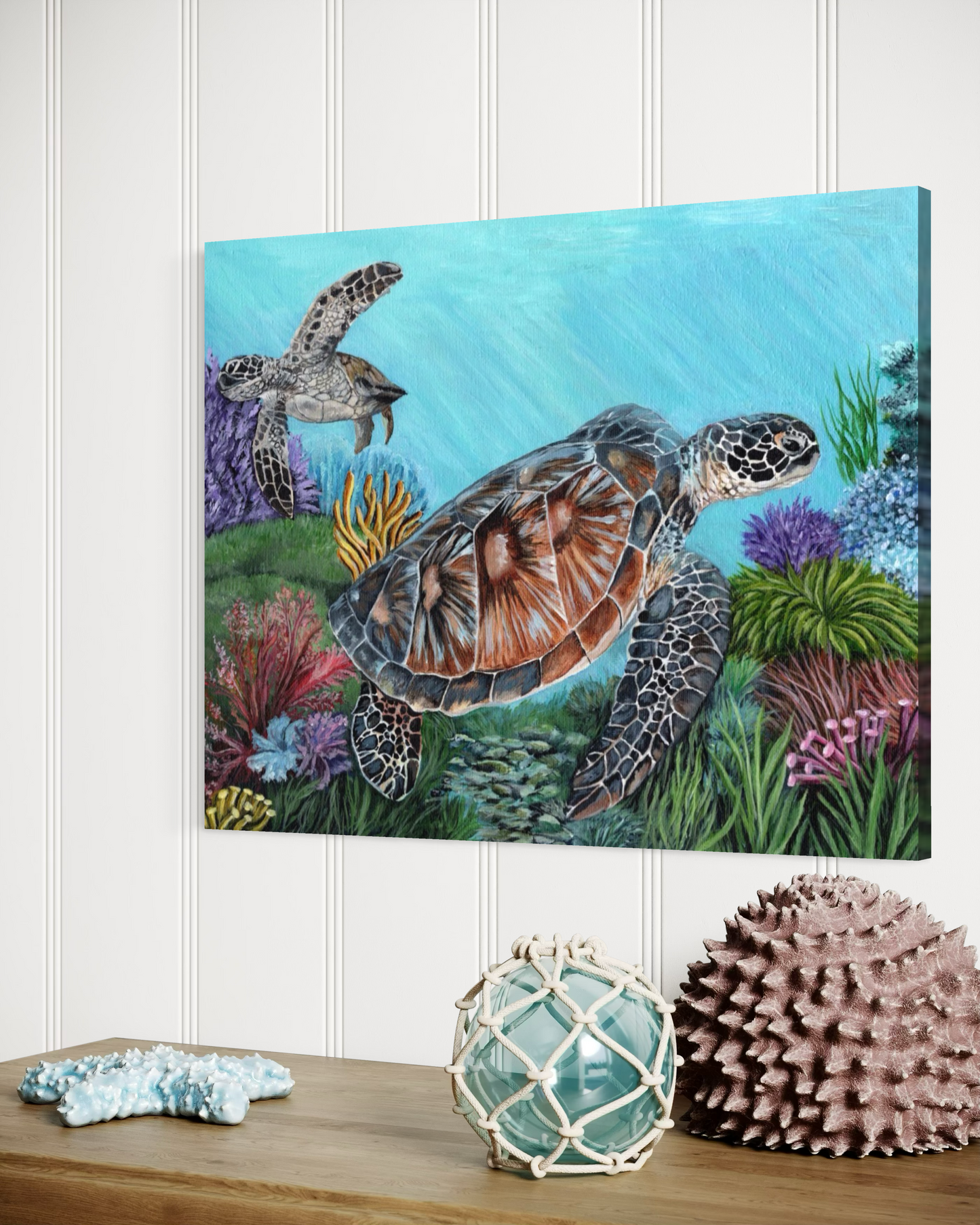 14 x 11 inch Sea Turtles Original Acrylic Painting