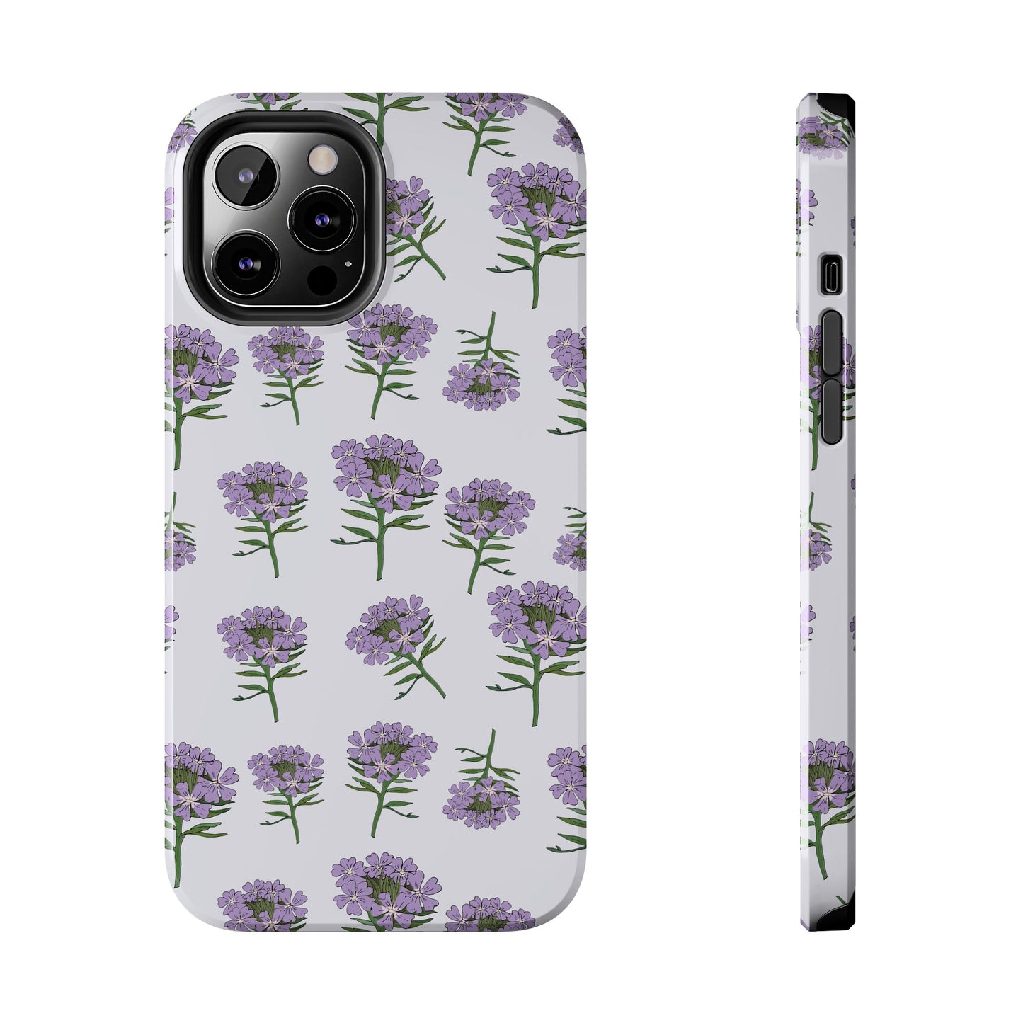 Purple Wildflower Pattern Tough iPhone Cases