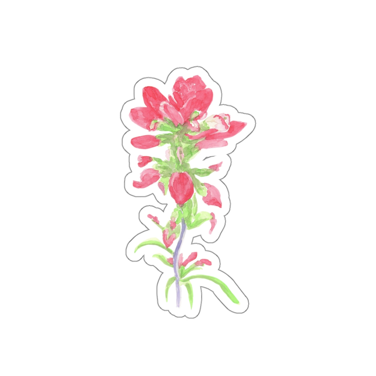 Watercolor Indian Paintbrush Kiss-Cut Stickers