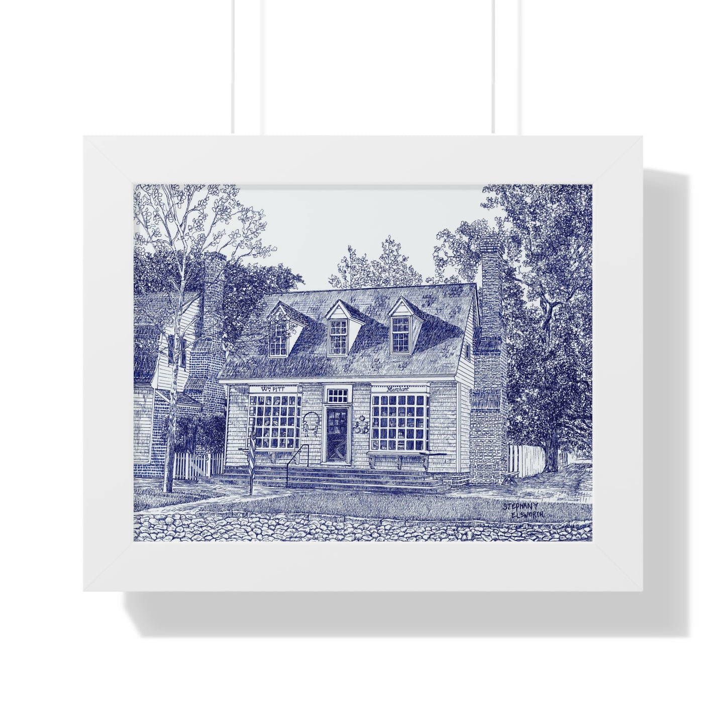 Colonial Williamsburg's William Pitt Shop in Blue Framed Poster