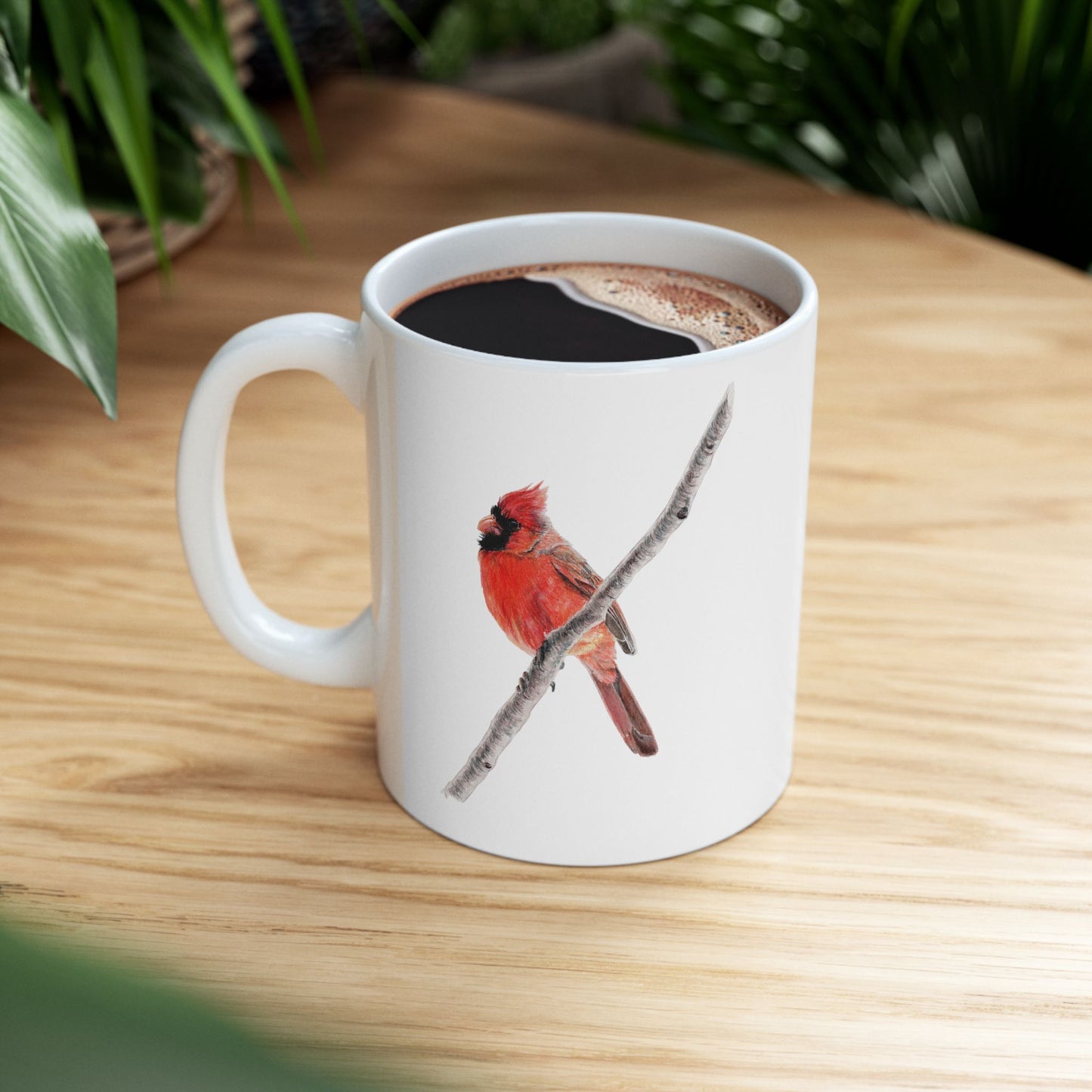 Northern Cardinal Ceramic Mug — Cardinal Coffee Cup (11oz/15oz)