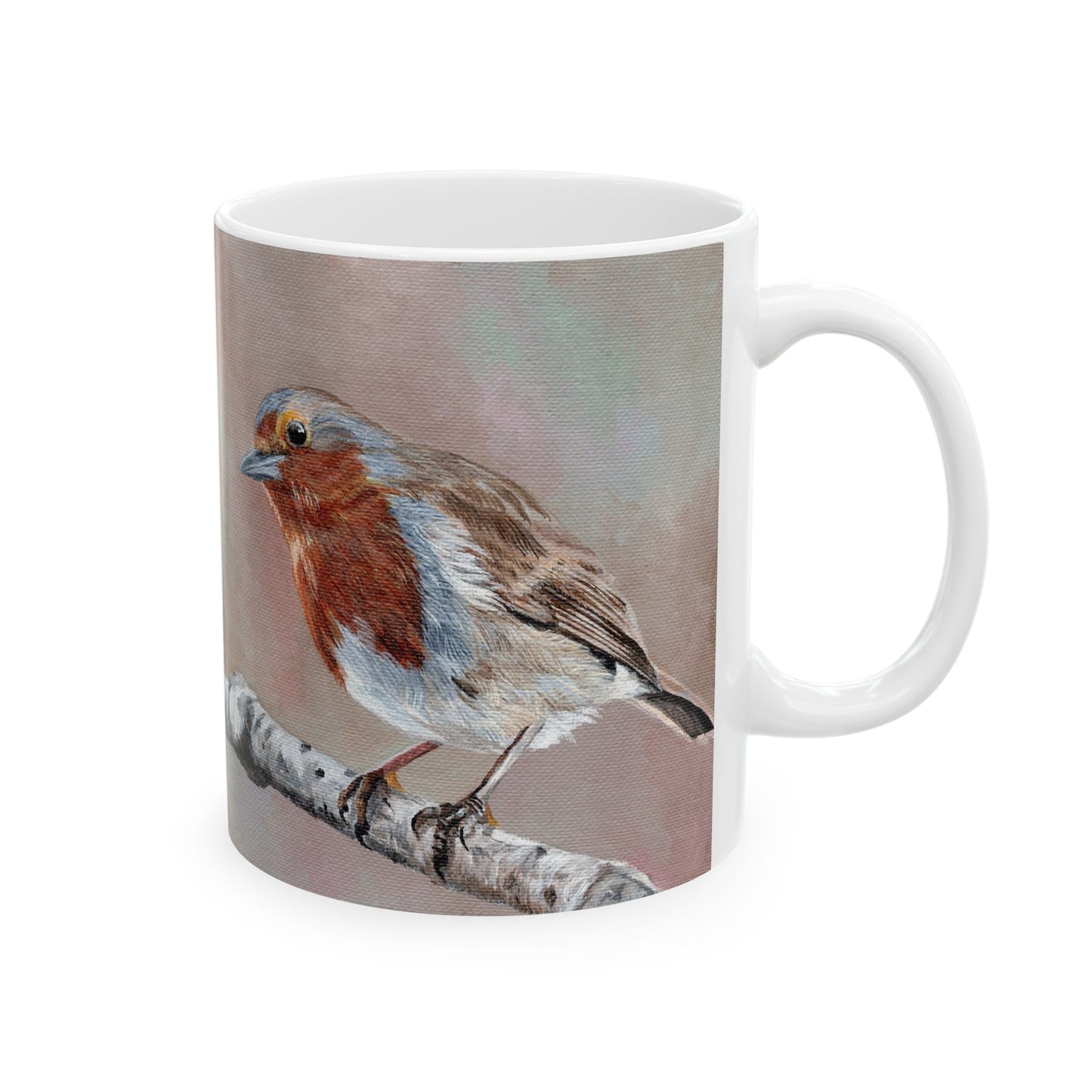 Robin Bird Ceramic Mug — Hand-Painted Style Songbird Coffee Cup (11oz & 15oz)