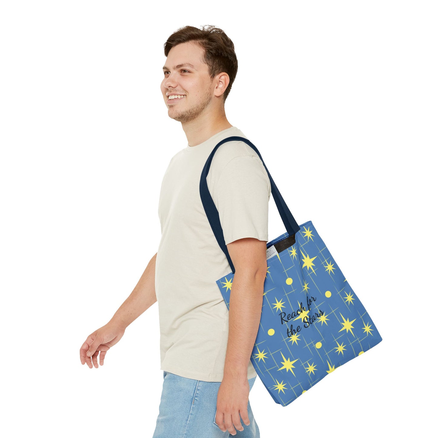 Reach for the Stars Tote Bag — Inspirational Star Pattern All-Over Print
