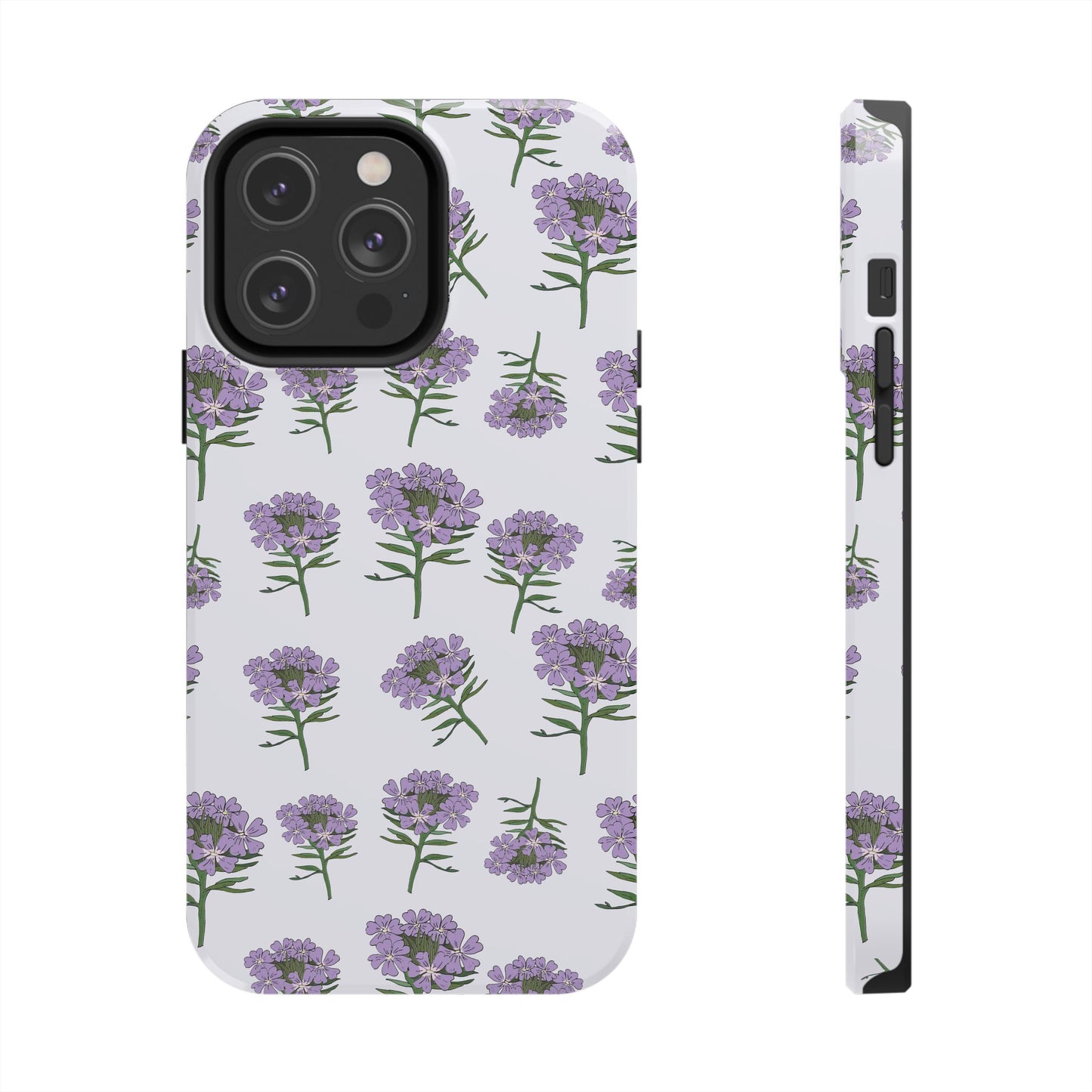 Purple Wildflower Pattern Tough iPhone Cases