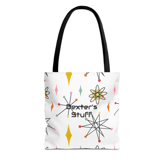 Retro Atomic Tote Bag — Midcentury Modern Atomic Pattern