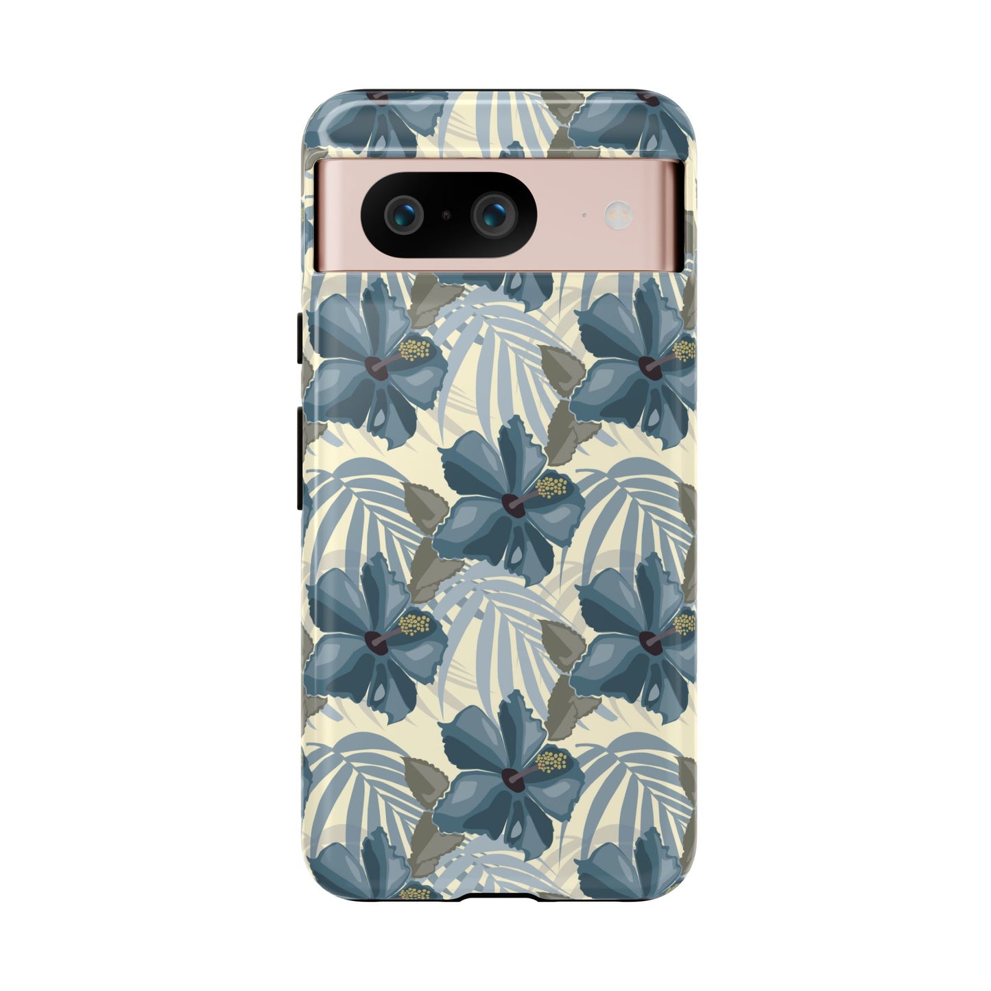 Blue Hibiscus in Earth Tones Tough Phone Cases