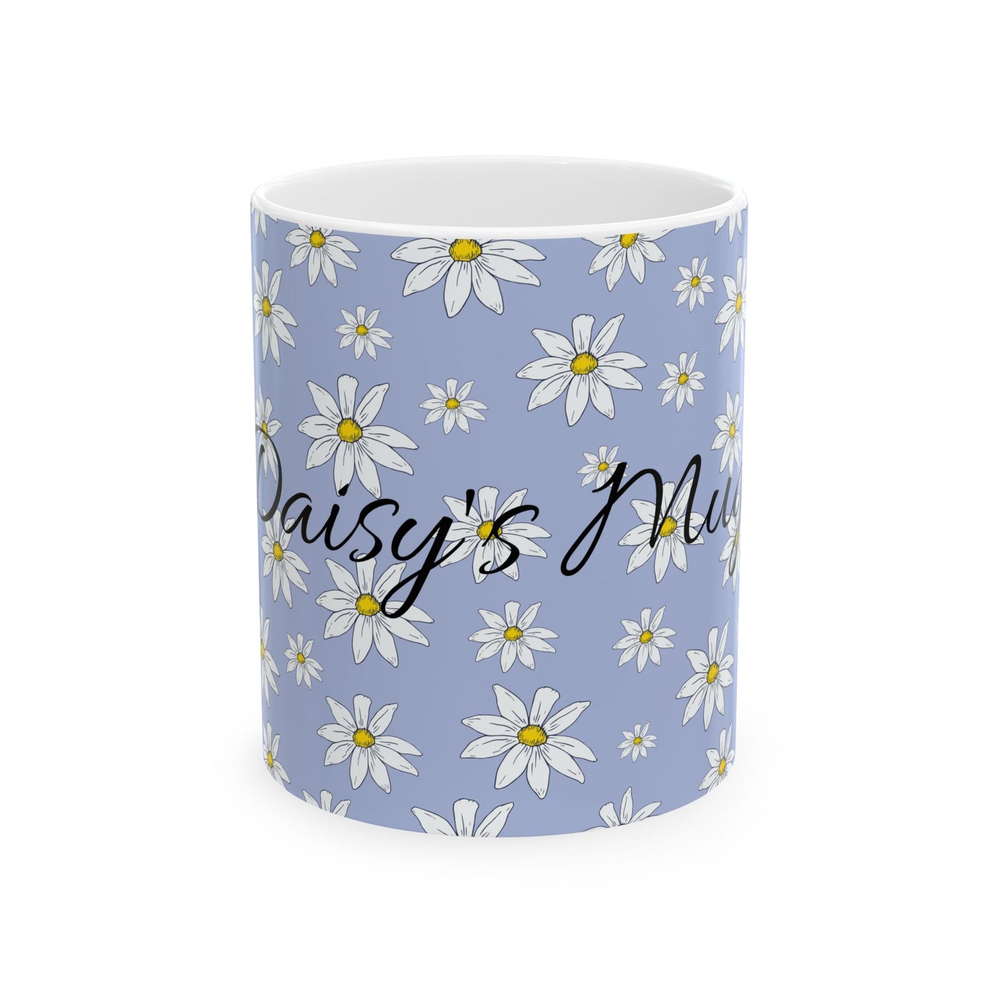Daisy Pattern Ceramic Mug – Personalized Floral Coffee Cup (11oz & 15oz)