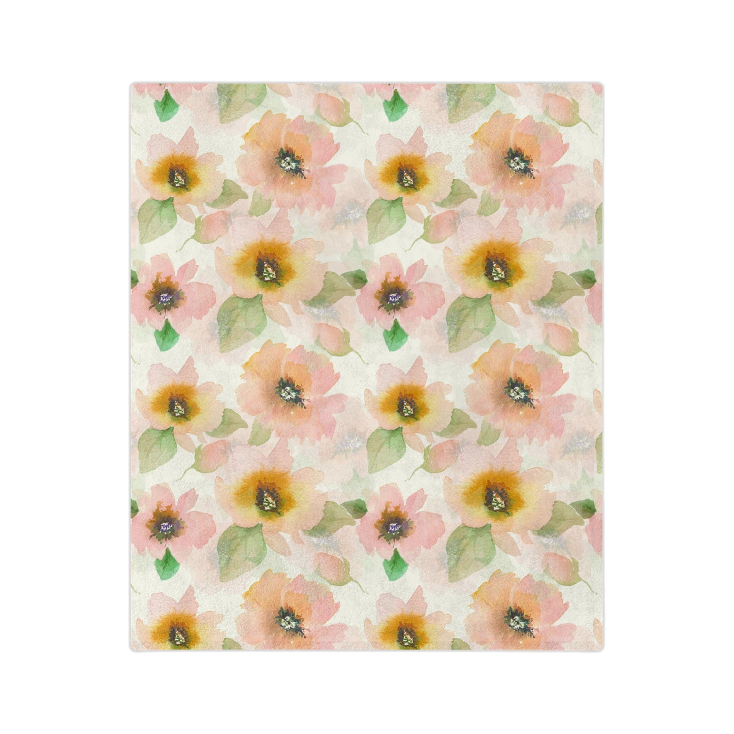 Pink Floral Velveteen Microfiber Blanket