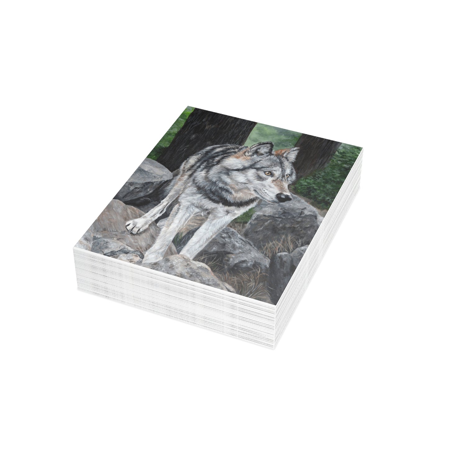 Wolf on Rocks Postcard Bundles (envelopes included)