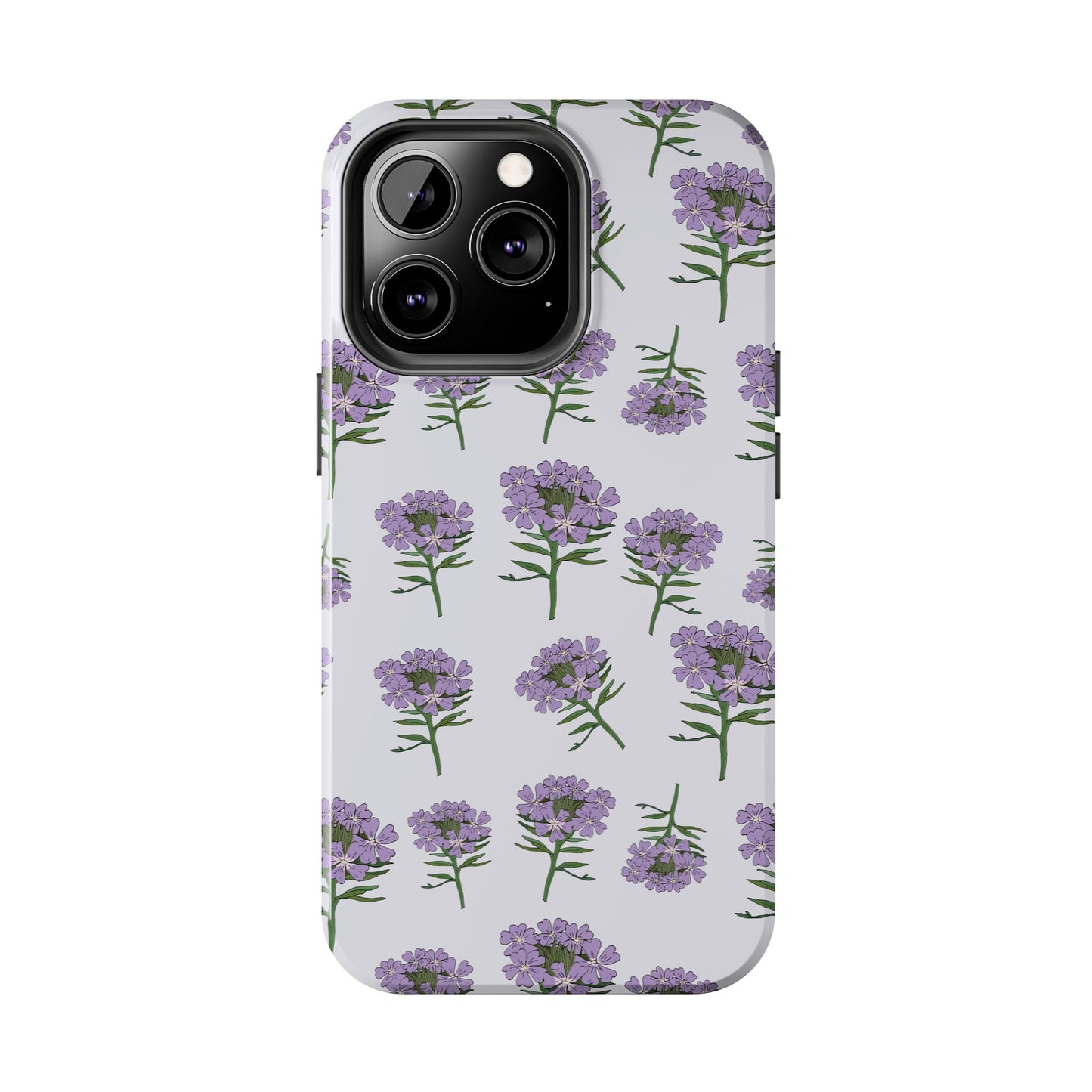 Purple Wildflower Pattern Tough iPhone Cases