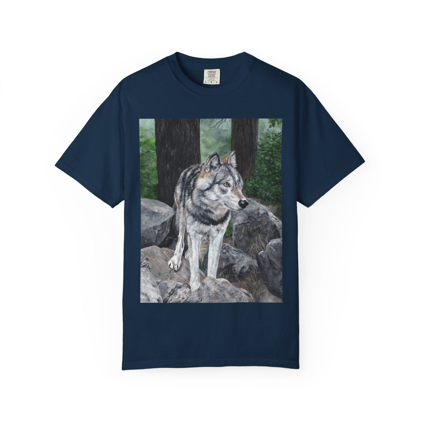 Wolf Portrait T‑Shirt — Realistic Forest Wolf Graphic Tee