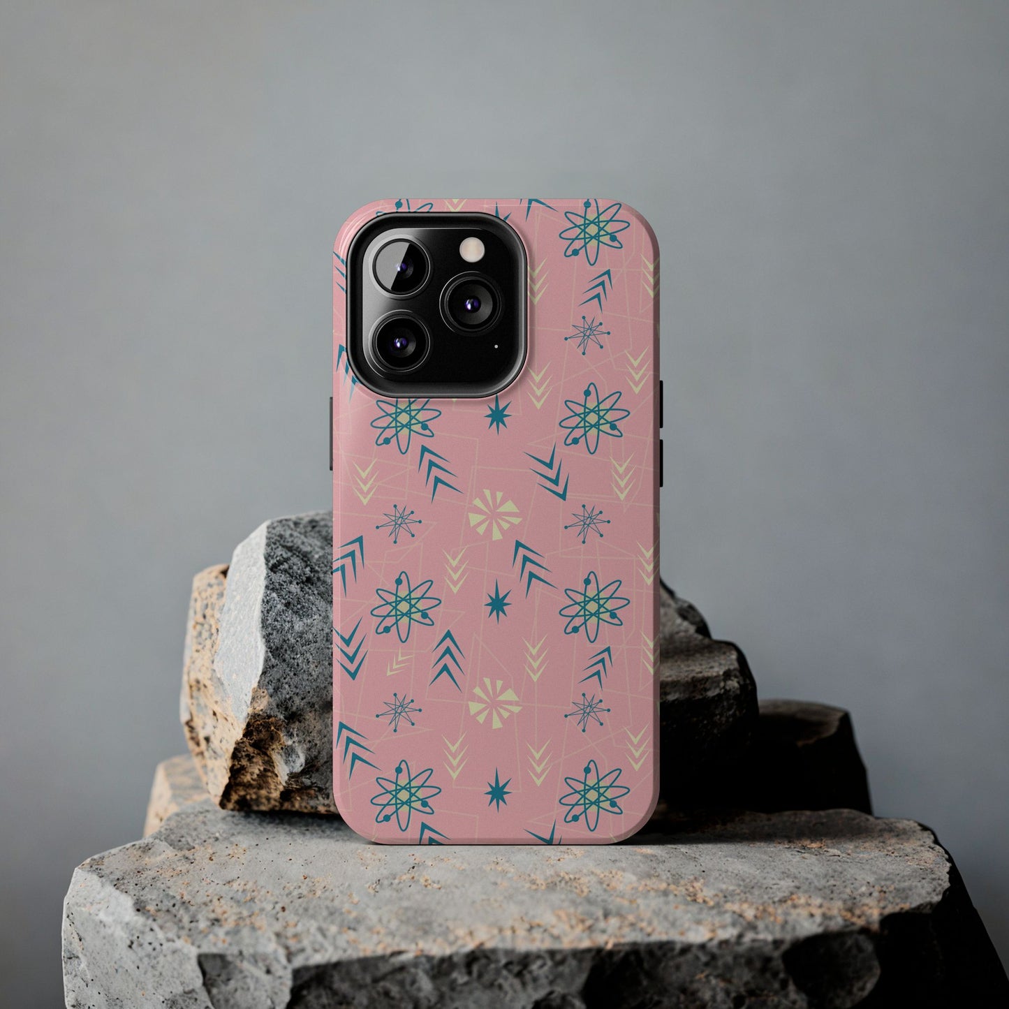 1950s Atomic Age Retro Tough iPhone Case in Pink