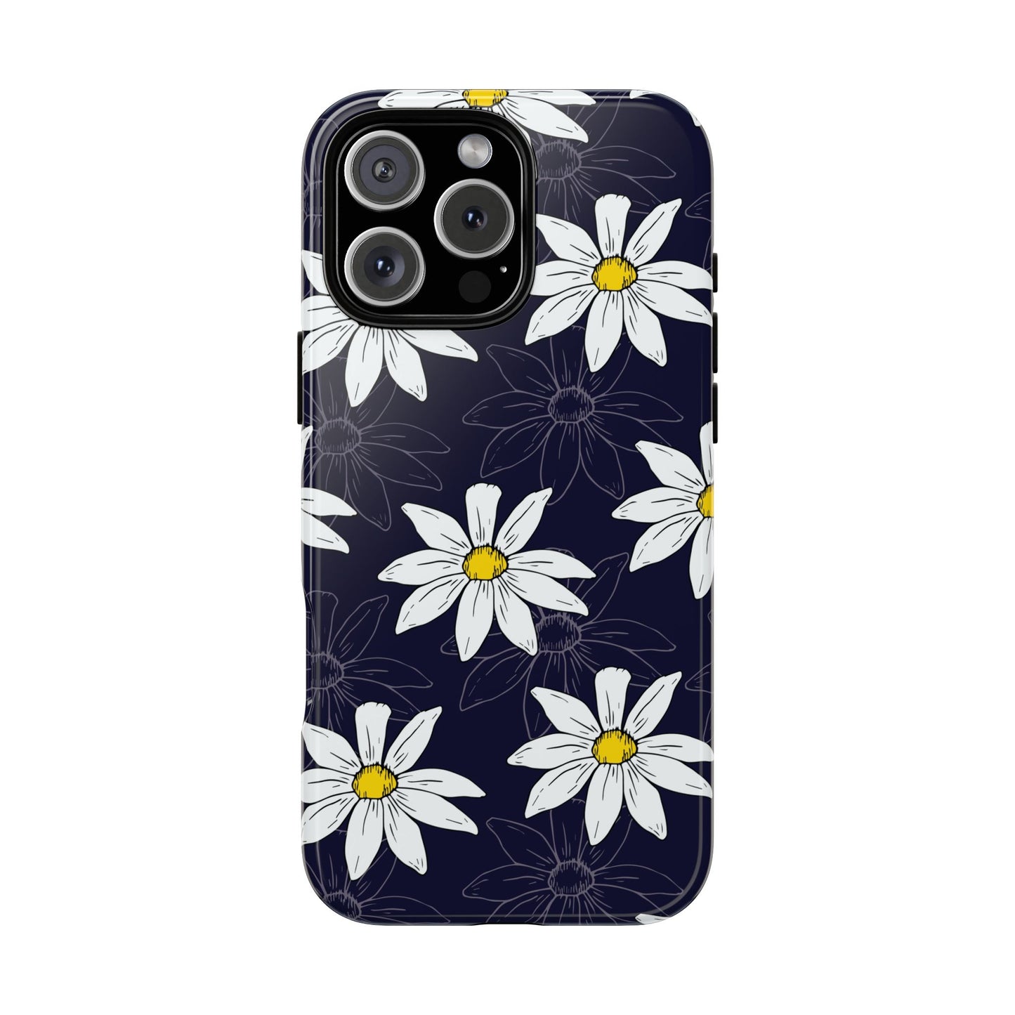 Daisies on Dark Blue Accent Phone Case