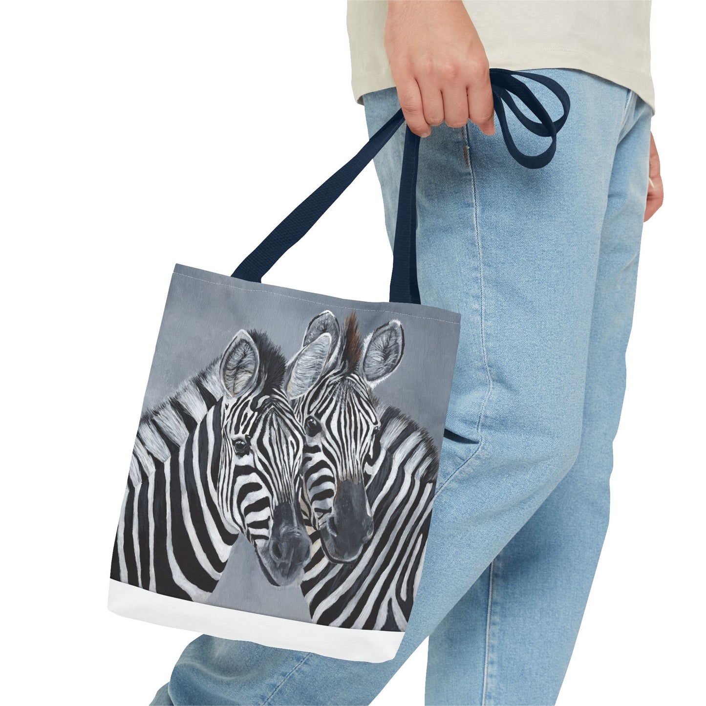 Zebra Pair Tote Bag — Artistic Black & White Animal Print Tote for Everyday Use