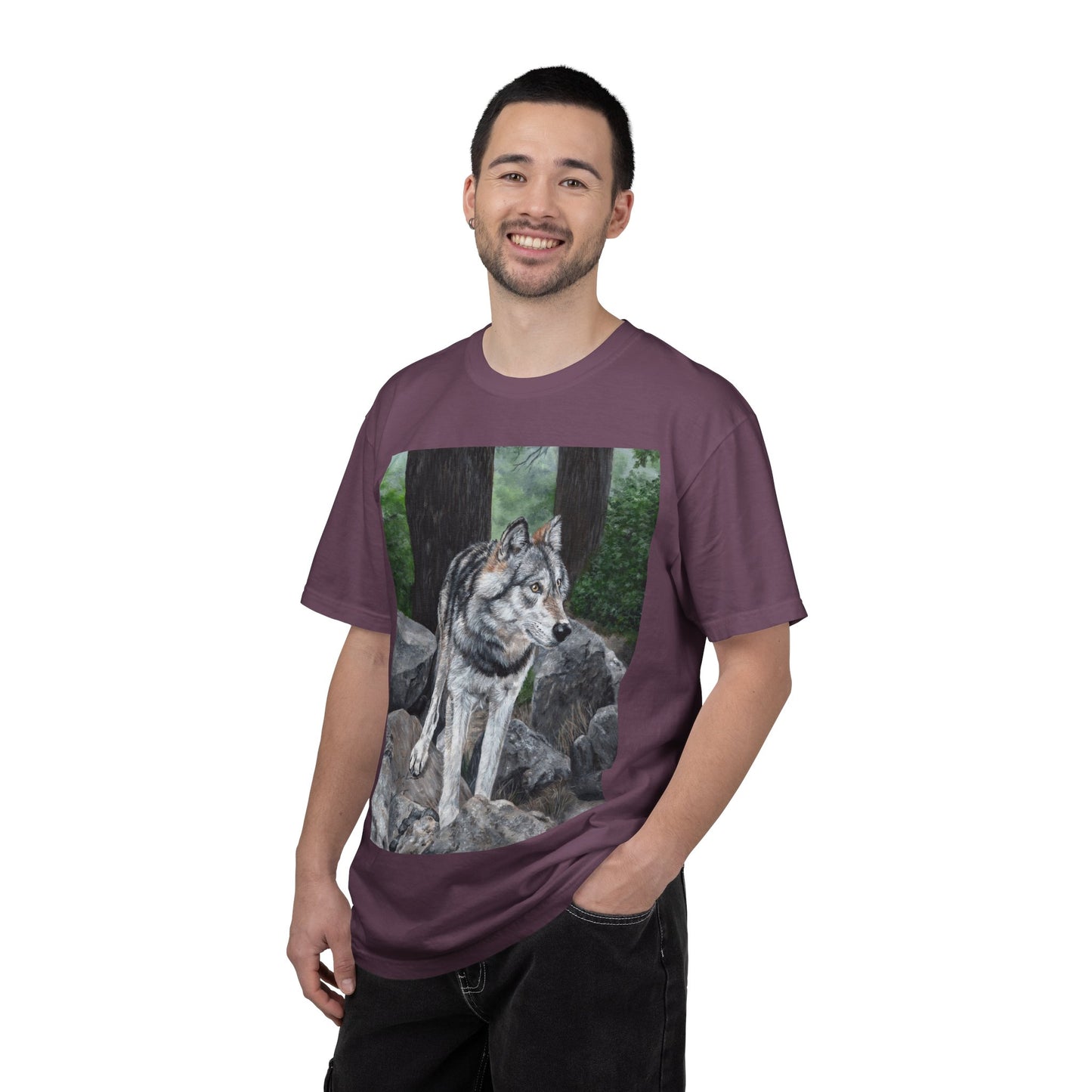 Wolf Portrait T‑Shirt — Realistic Forest Wolf Graphic Tee