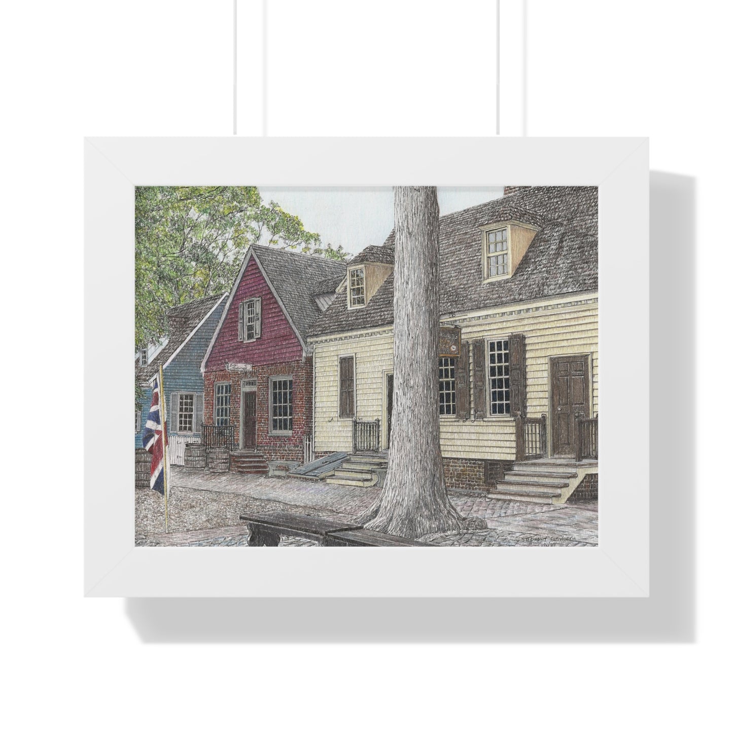 Colonial Williamsburg's Millinery Row 2023 Framed Horizontal Poster