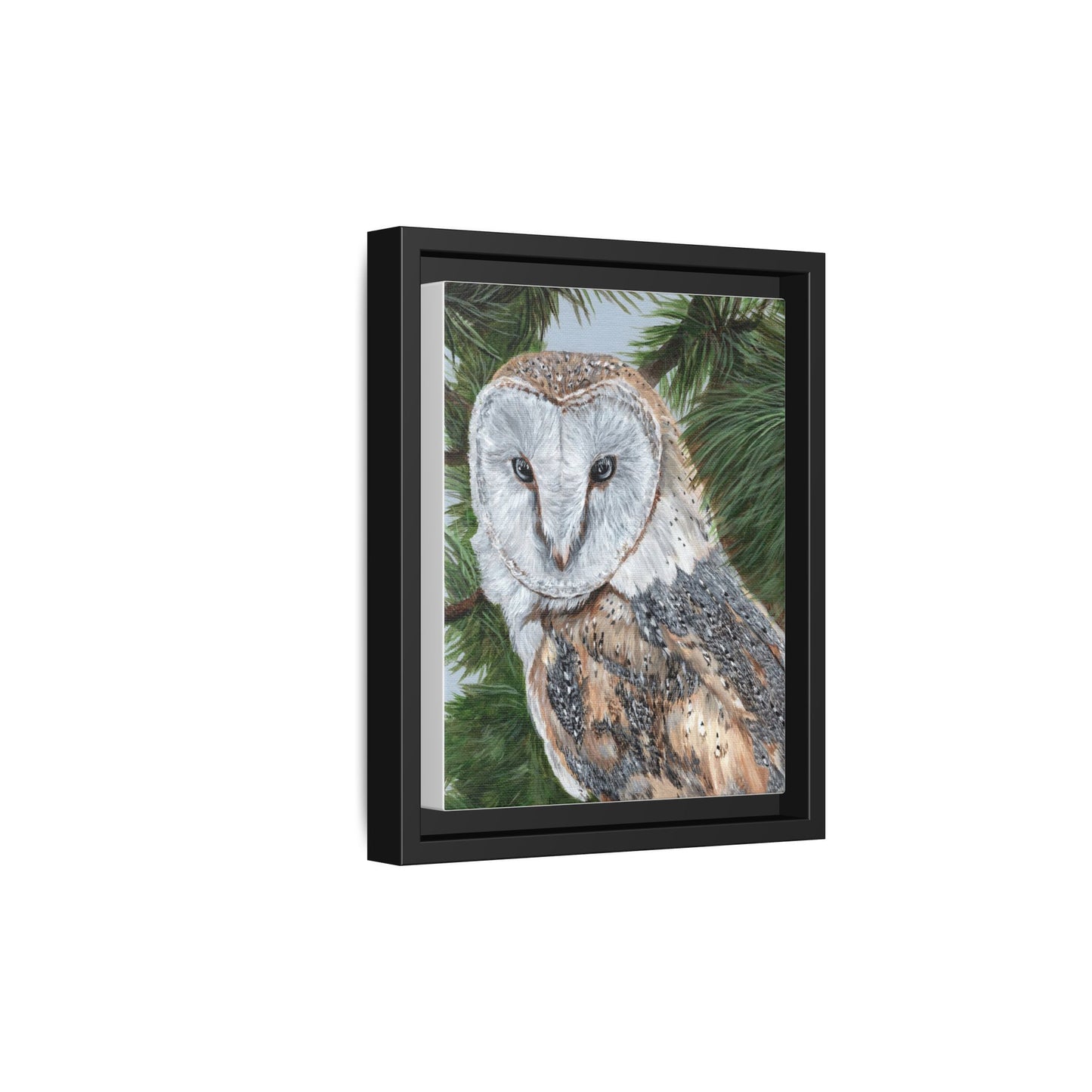 Barn Owl Matte Canvas Framed Art — Wildlife Wall Decor for Nature Lovers