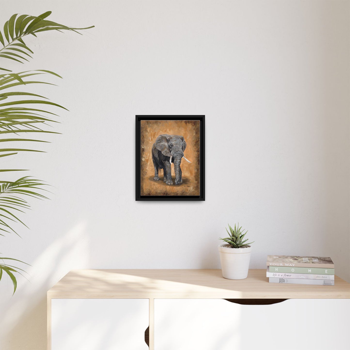 Framed Elephant Canvas Print — Majestic Safari Wall Art