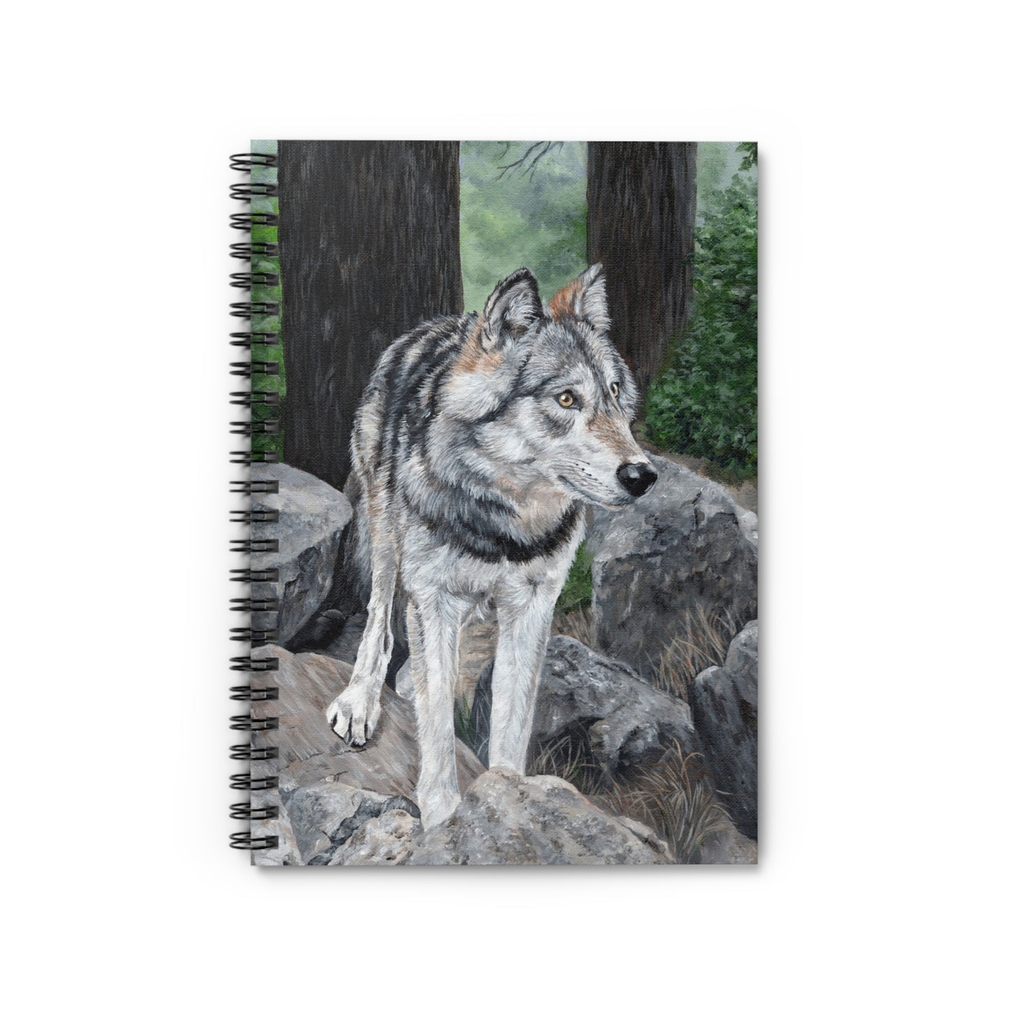 Wolf Forest Spiral Notebook — Ruled Journal with Realistic Wolf Artwork