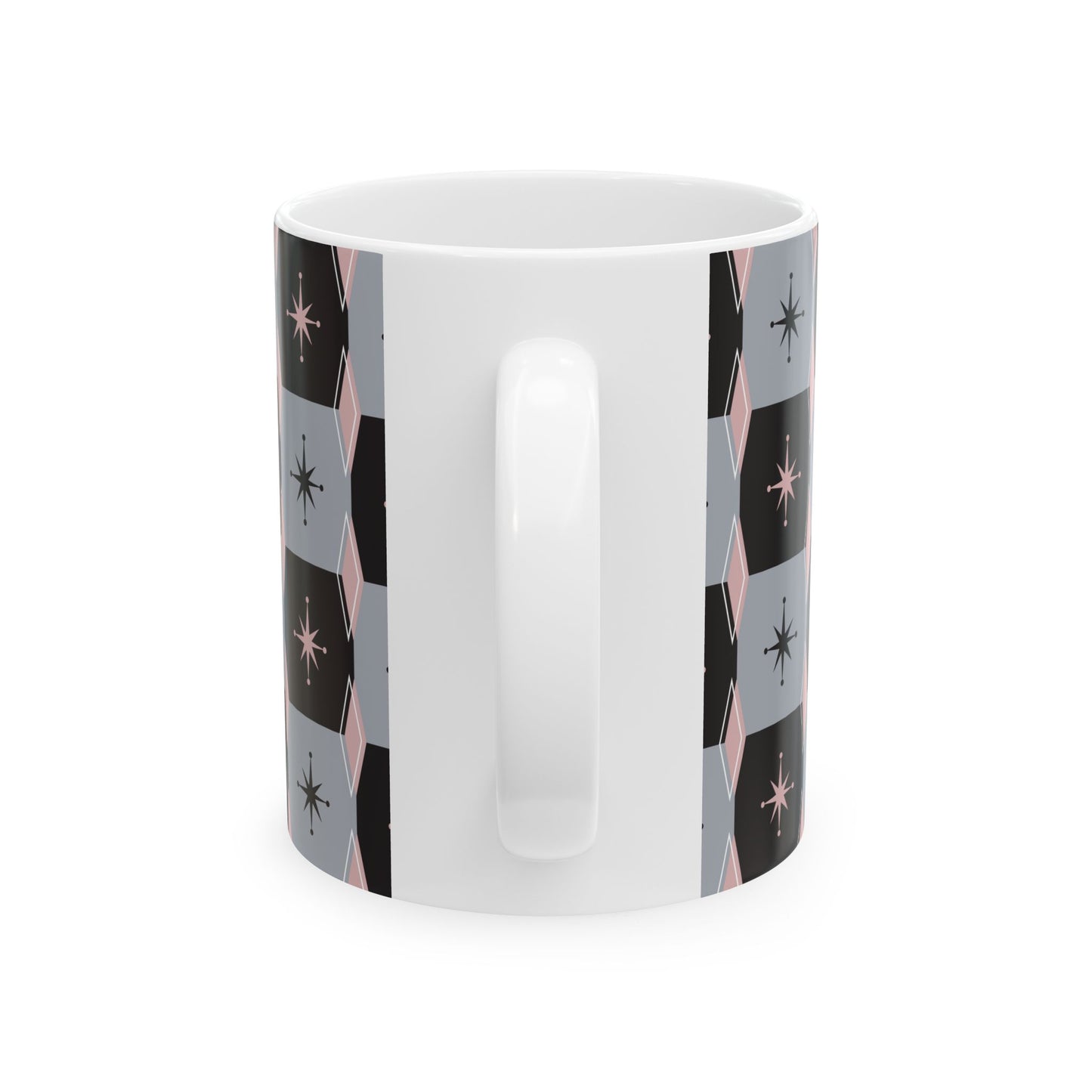 Mid-Century Starburst Ceramic Mug — Retro Geometric 11oz & 15oz