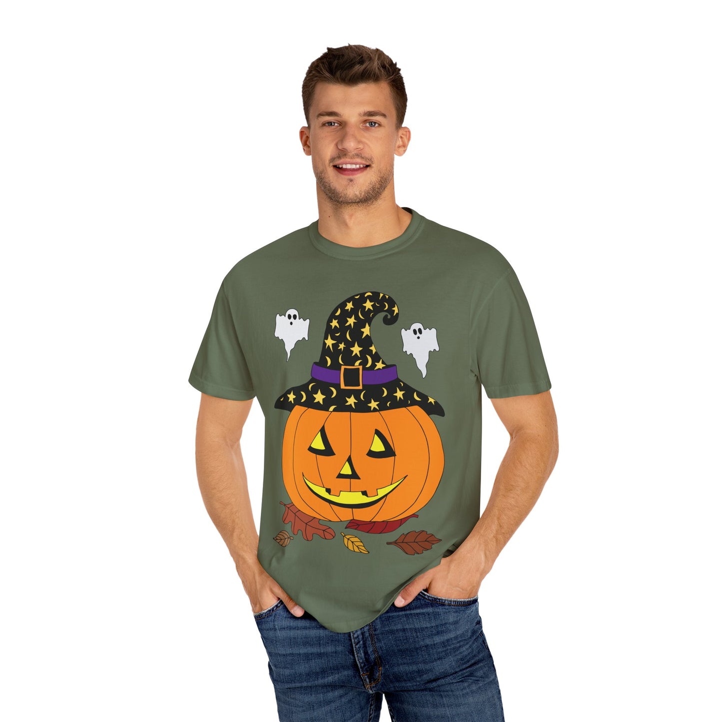 Halloween Jack O'Lantern Unisex Garment-Dyed T-shirt