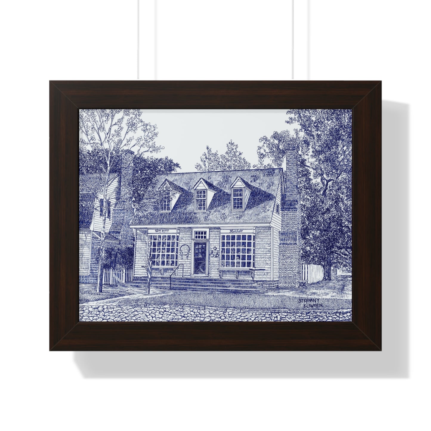 Colonial Williamsburg's William Pitt Shop in Blue Framed Poster