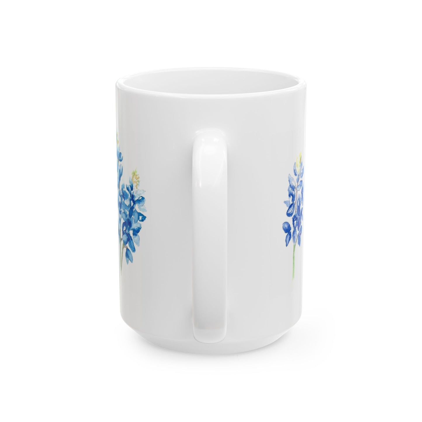 Bluebonnet Floral Ceramic Mug — Watercolor Texas Wildflower Coffee Cup (11oz & 15oz)