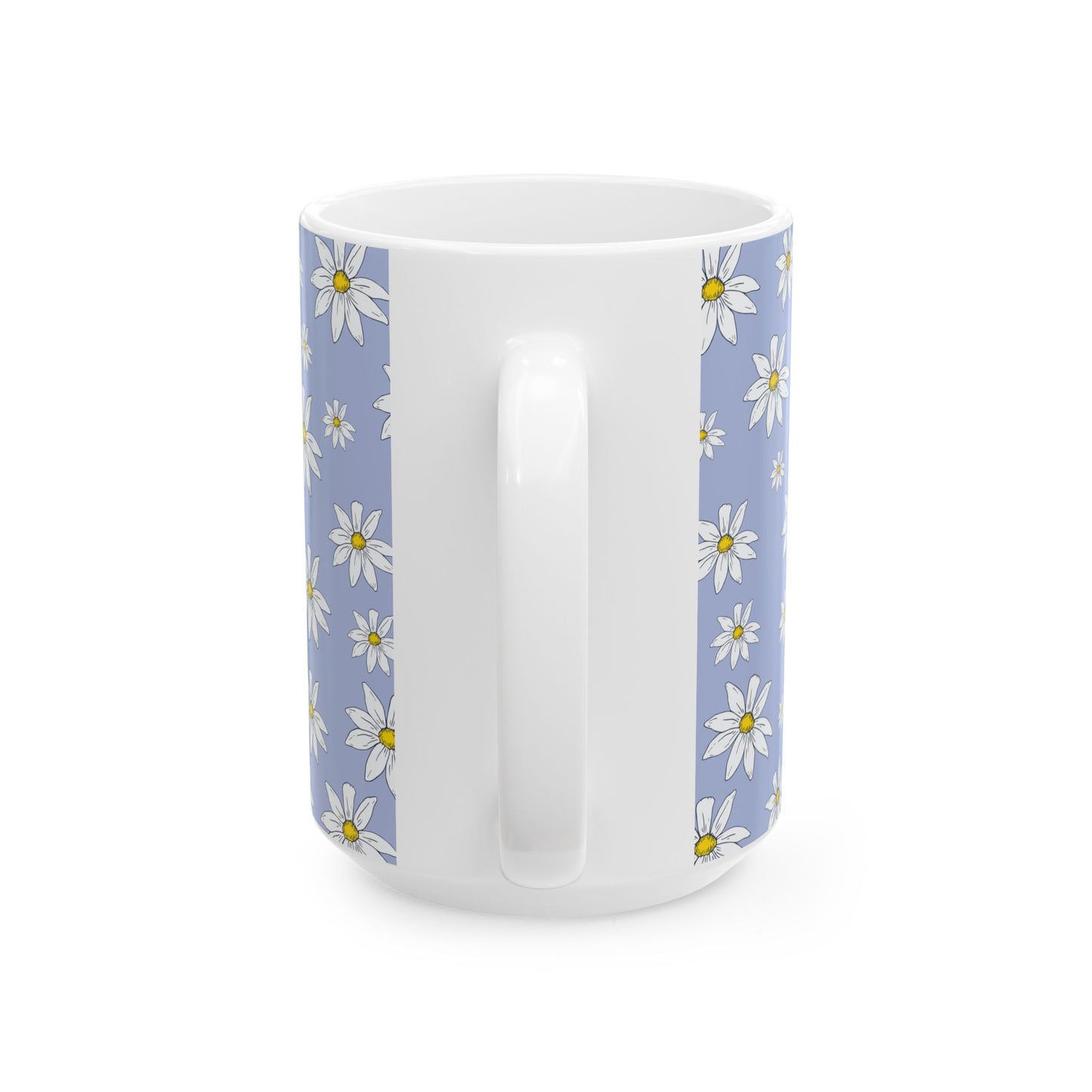 Daisy Pattern Ceramic Mug – Personalized Floral Coffee Cup (11oz & 15oz)