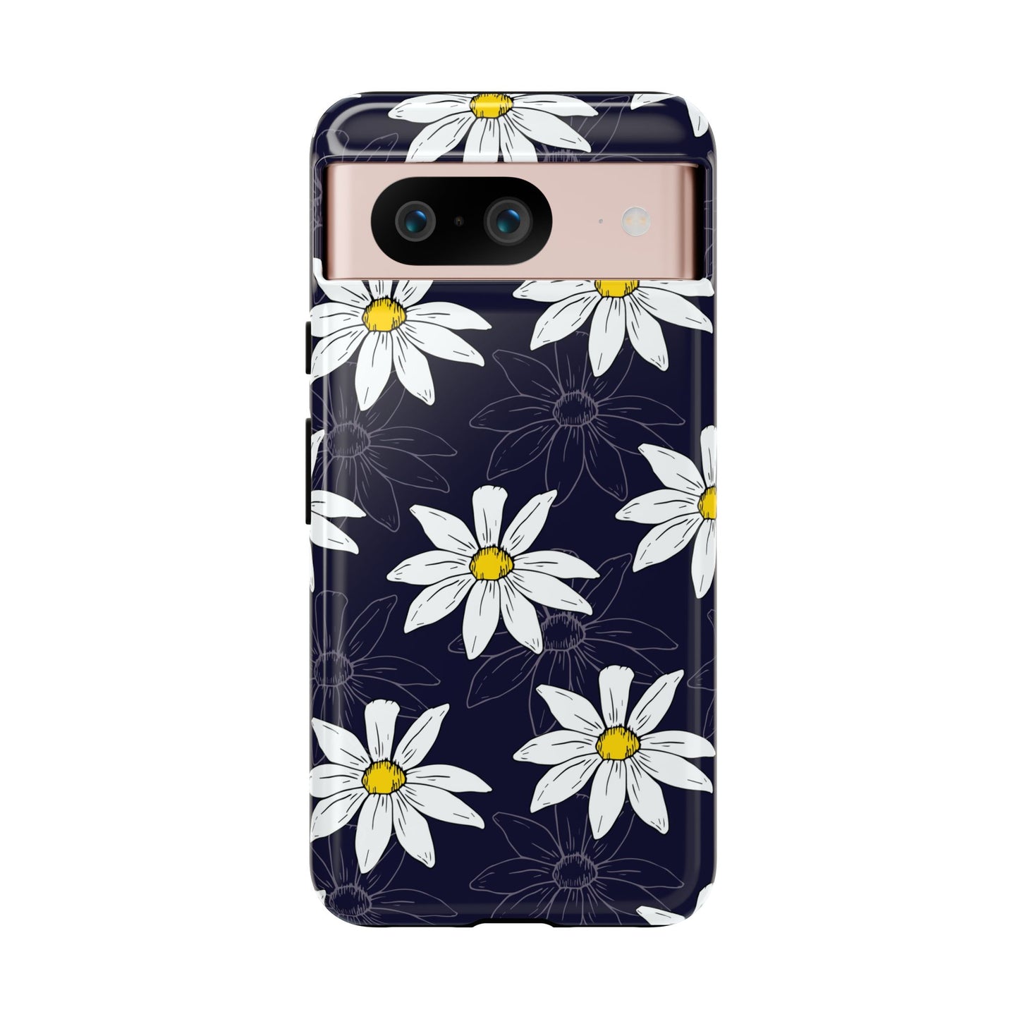 Daisies on Dark Blue Accent Phone Case