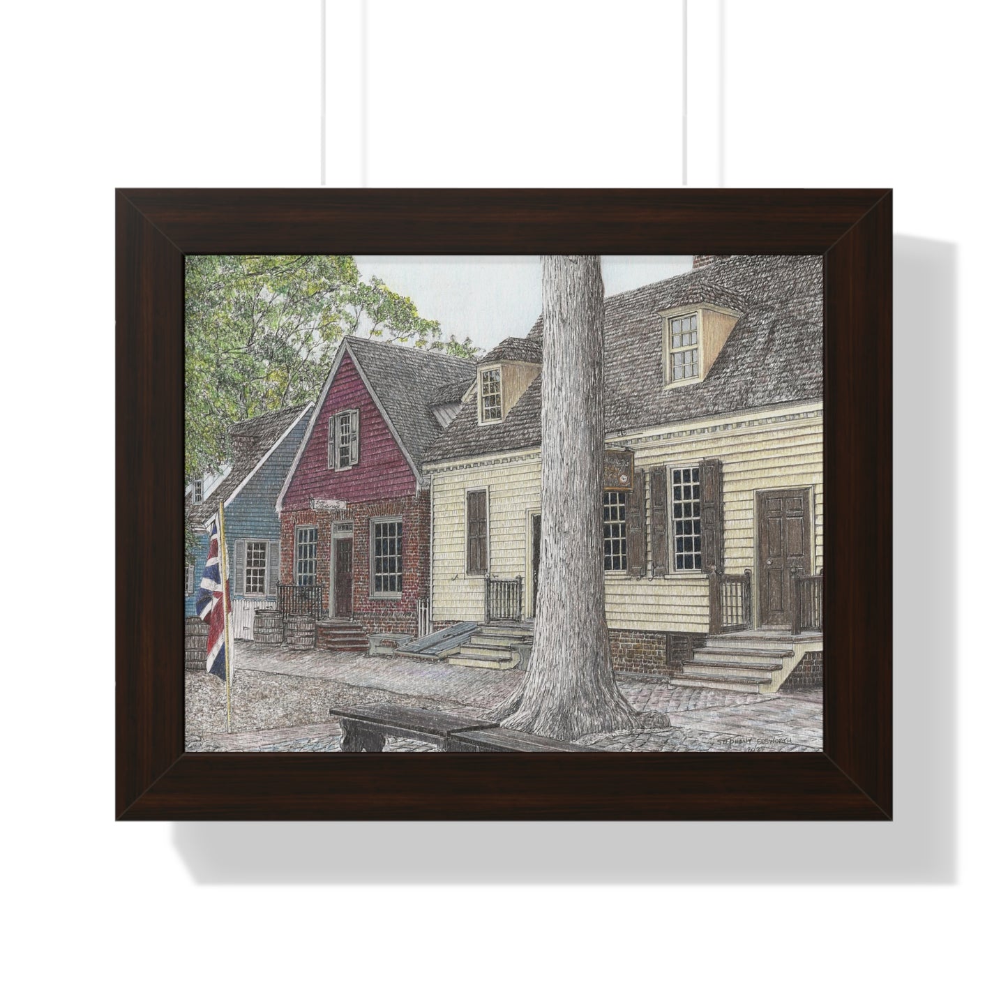 Colonial Williamsburg's Millinery Row 2023 Framed Horizontal Poster