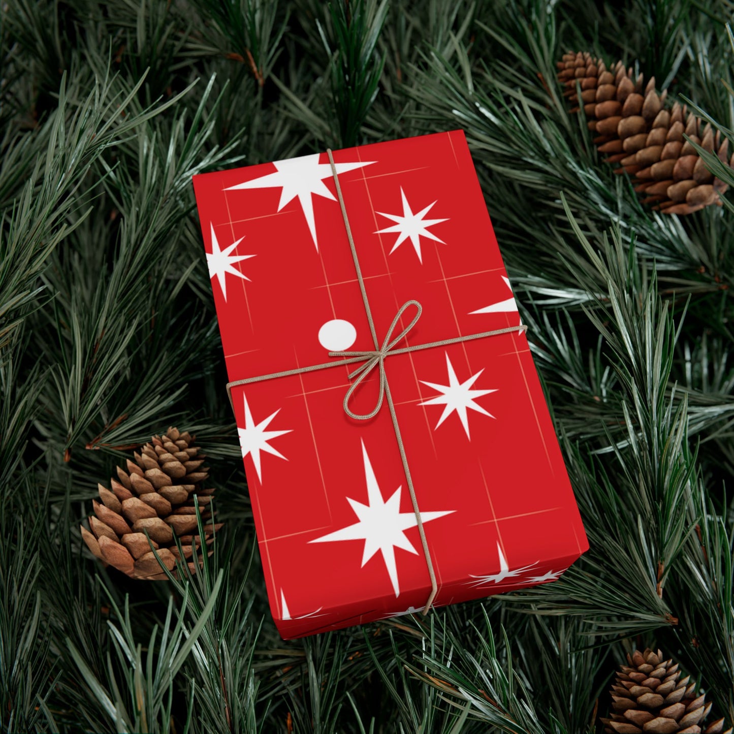 Christmas Star Red Gift Wrap Paper