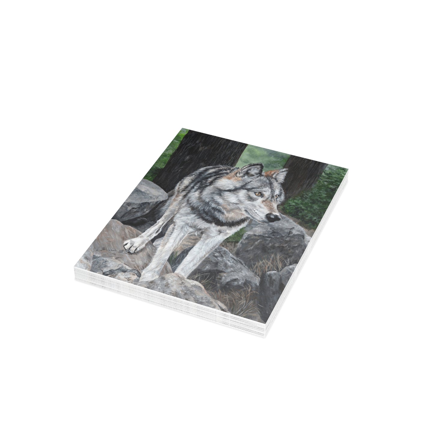 Wolf on Rocks Postcard Bundles (envelopes included)