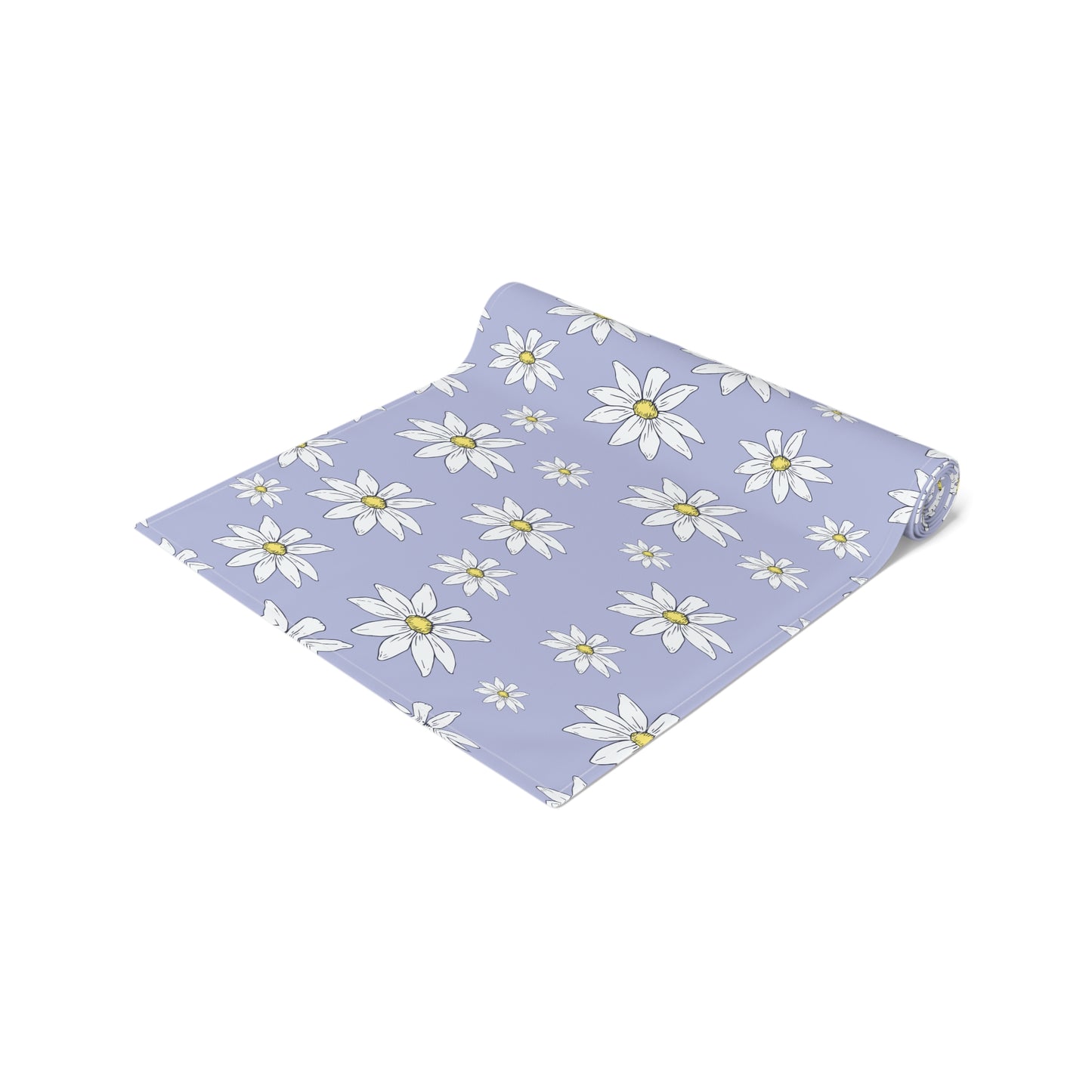 Daisy Pattern Table Runner — Lavender Floral Dining Decor