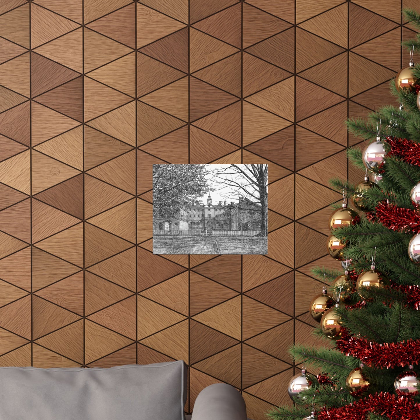 Wren Building, College of William and Mary Matte Poster — Pen and Ink Wall Art