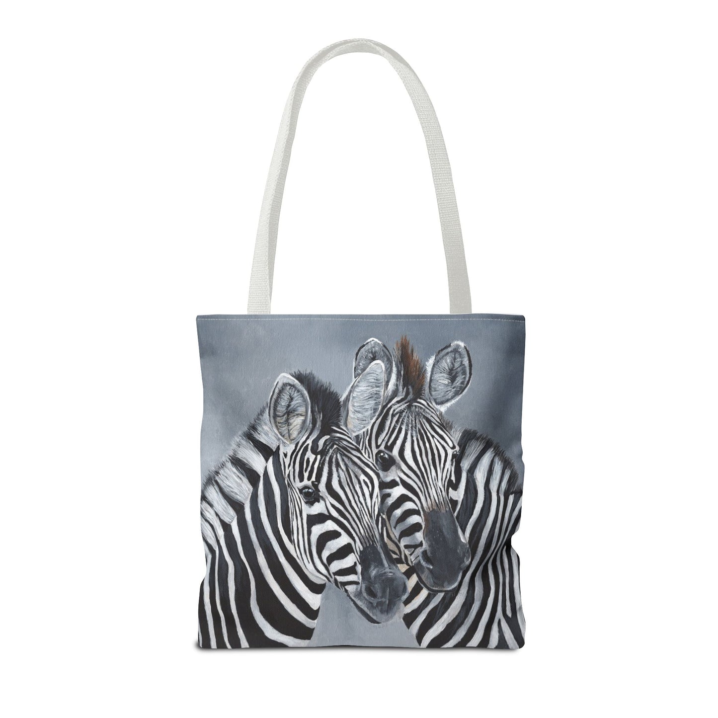 Zebra Pair Tote Bag — Artistic Black & White Animal Print Tote for Everyday Use