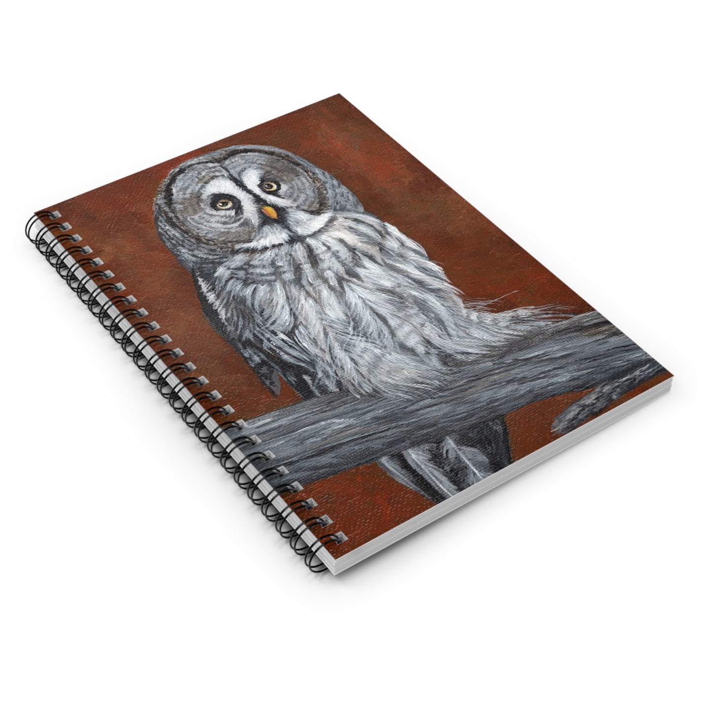 Owl Portrait Spiral Notebook — Ruled Lined Journal for Nature Lovers