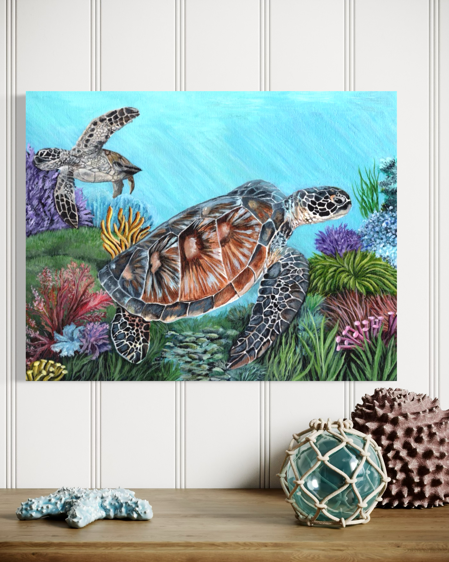 14 x 11 inch Sea Turtles Original Acrylic Painting