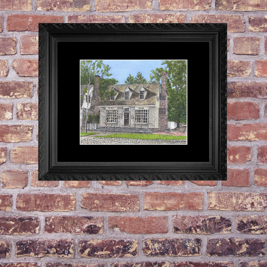 Colonial Williamsburg's William Pitt Store 5 x 7 inch Archival Giclee Print in 10 x 8 Black Mat