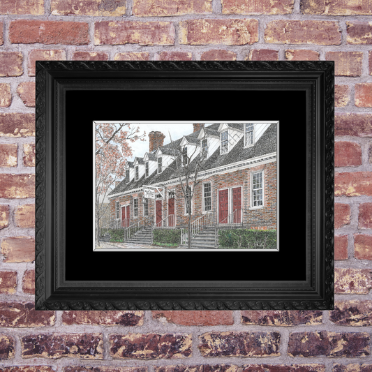 Colonial Williamsburg's Brick House Tavern 5 x 7 Inch Archival Giclee Matte Print in 10 x 8 Mat