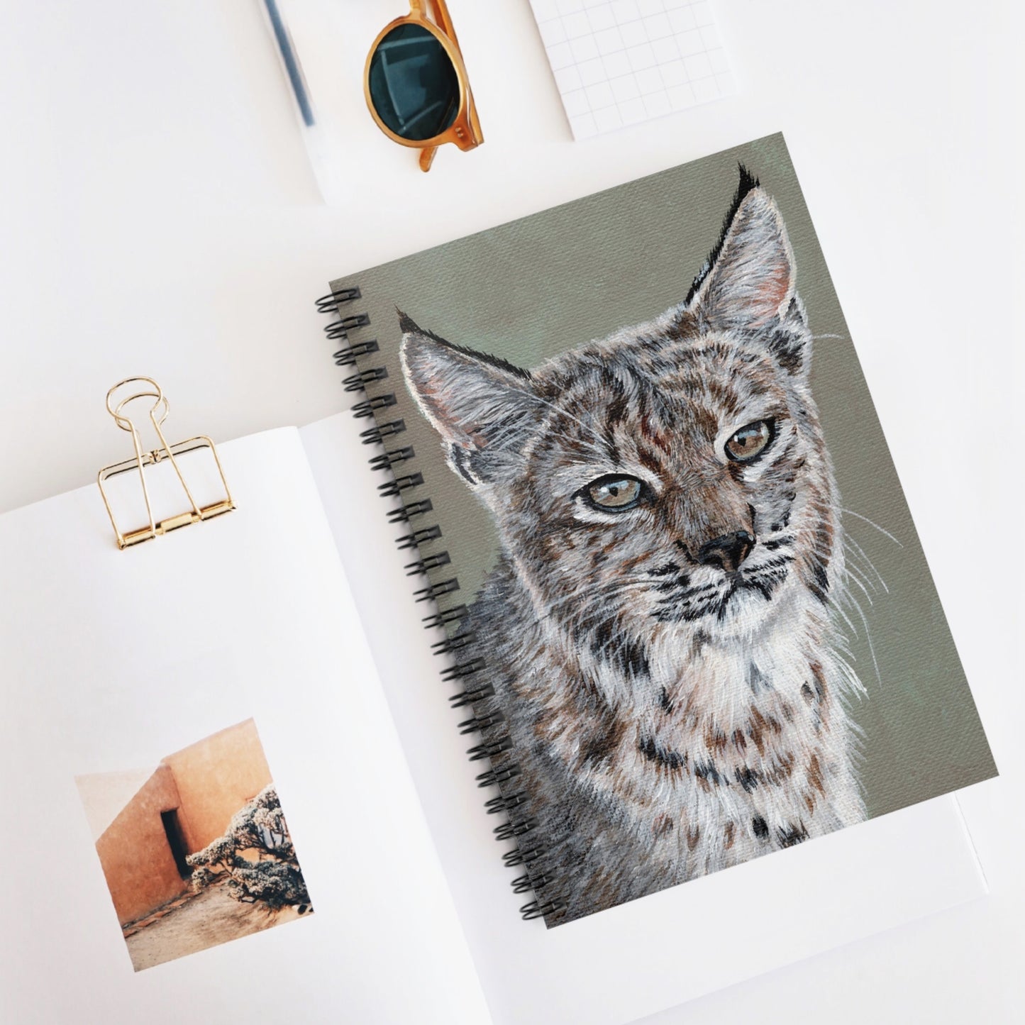 Lynx Portrait Spiral Notebook — Ruled Journal for Wildlife Lovers