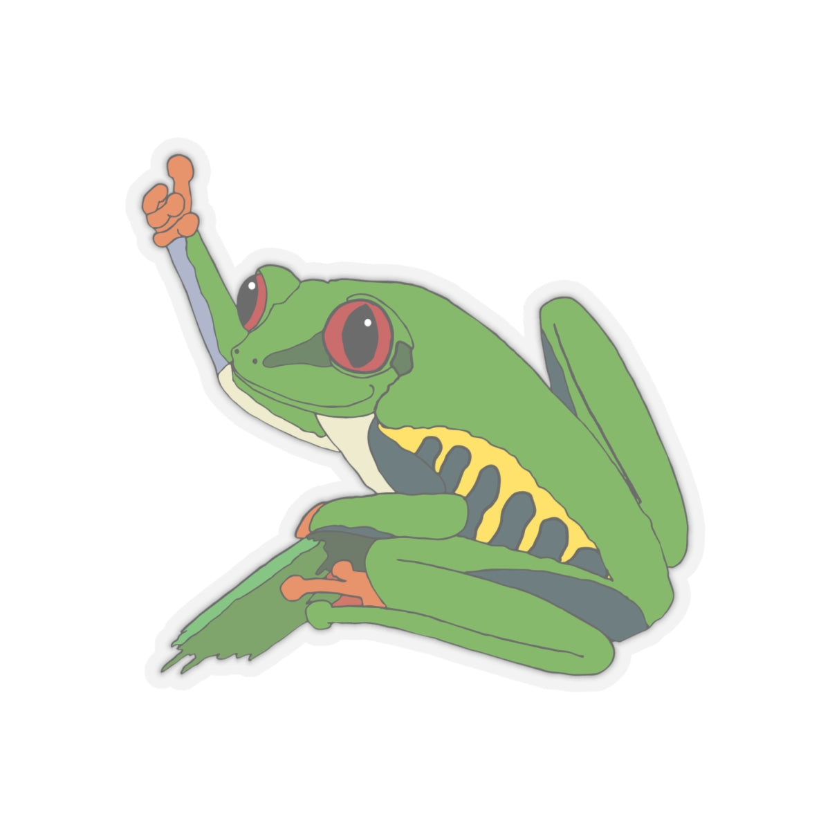 Red Eyed Tree Frog Thumbs Up Kiss-Cut Stickers