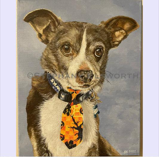 11 x 14 Custom Acrylic Pet Portrait on Stretched Canvas