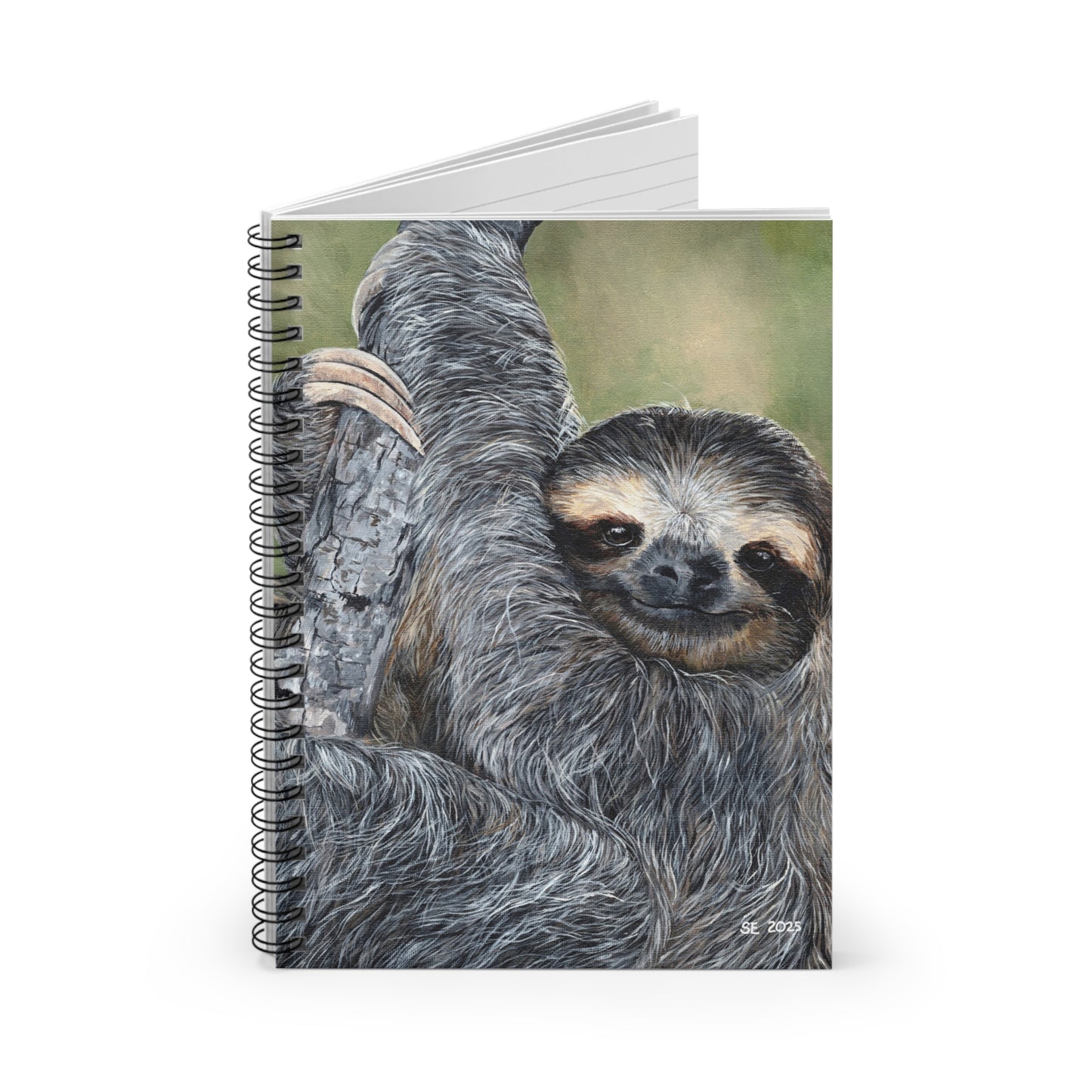 Sloth Spiral Notebook — Cute Lazy Sloth Ruled Journal for Notes & Gifts