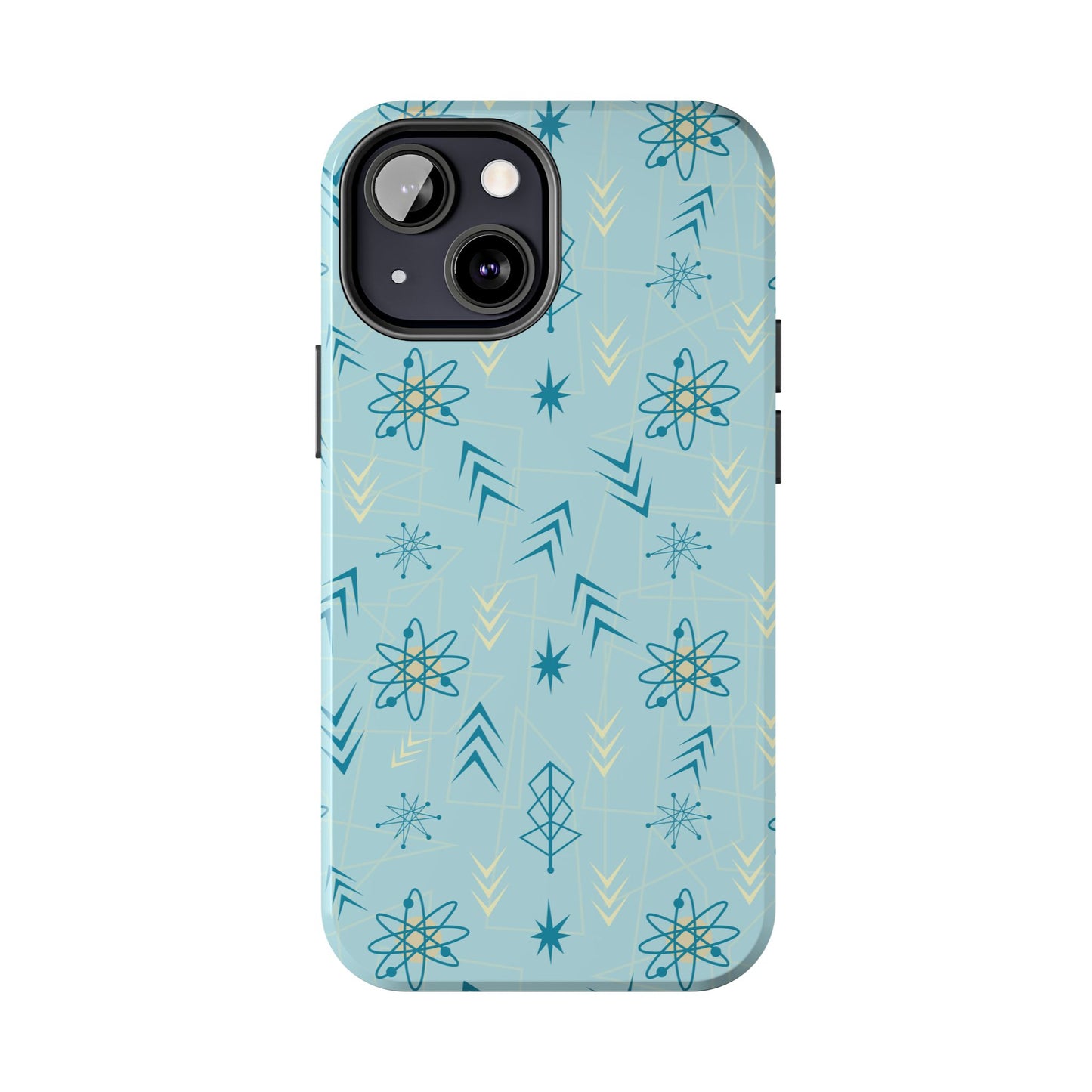 1950s Atomic Age Retro in Light Blue Tough iPhone Case