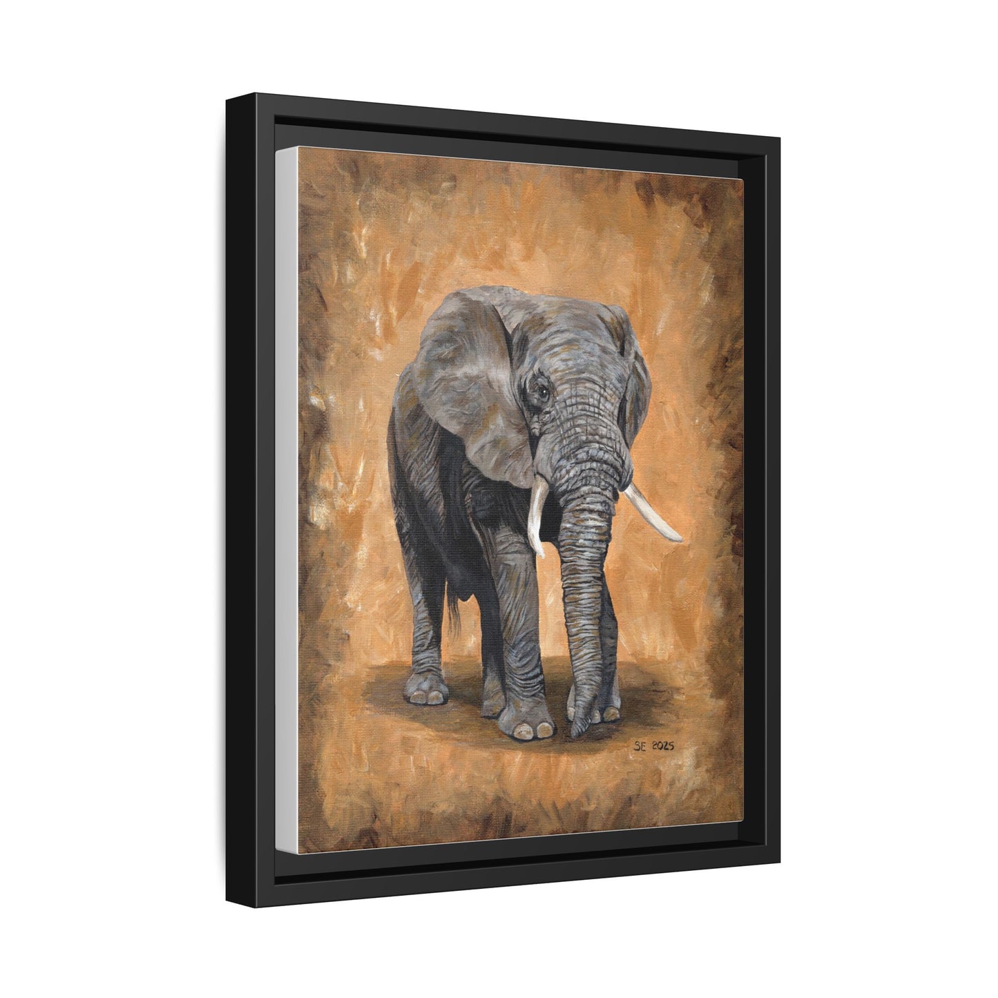 Framed Elephant Canvas Print — Majestic Safari Wall Art