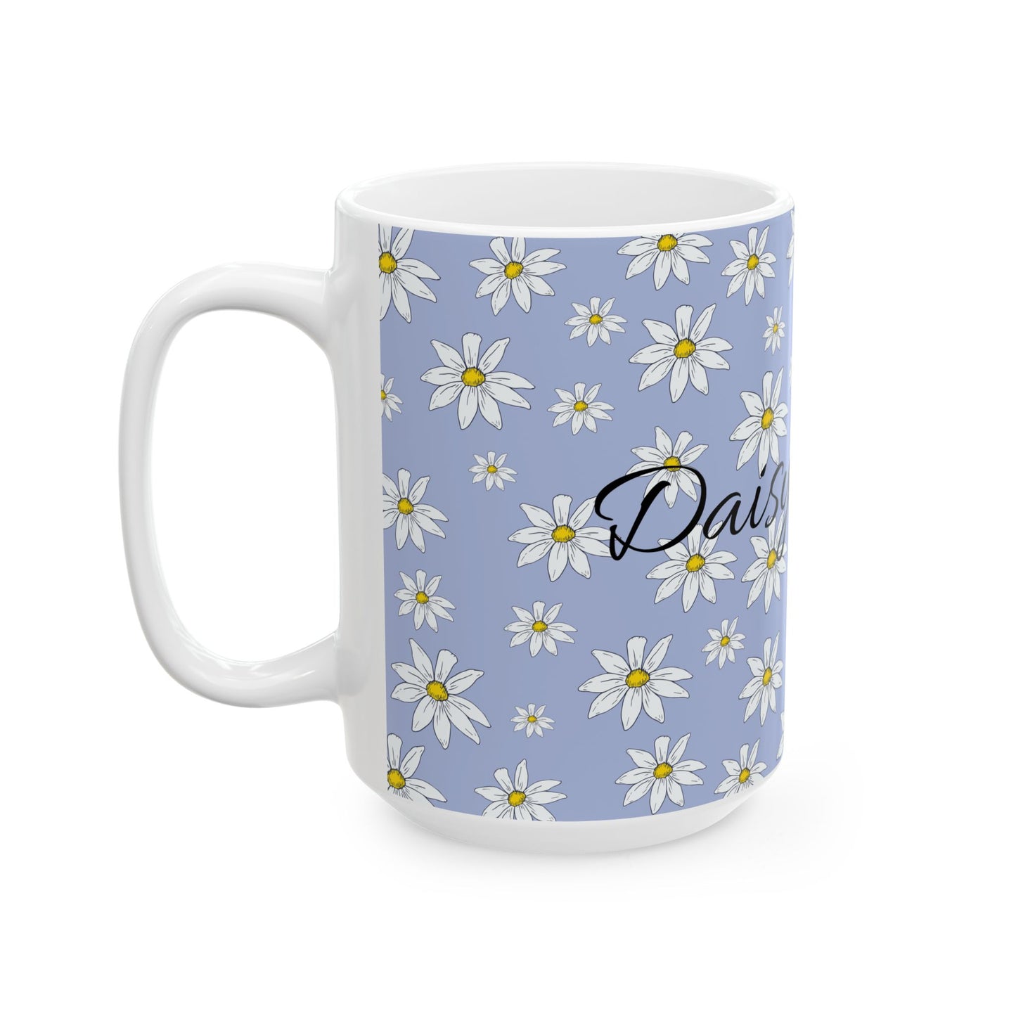 Daisy Pattern Ceramic Mug – Personalized Floral Coffee Cup (11oz & 15oz)