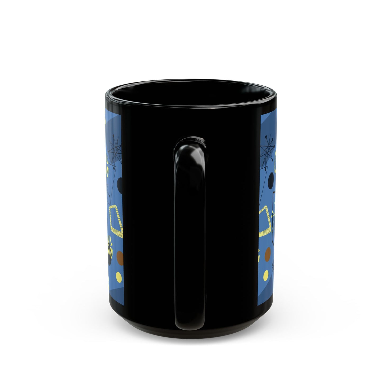 Mid-Century Modern Abstract Pattern Mug — Retro Geometric Coffee Cup (11oz/15oz)