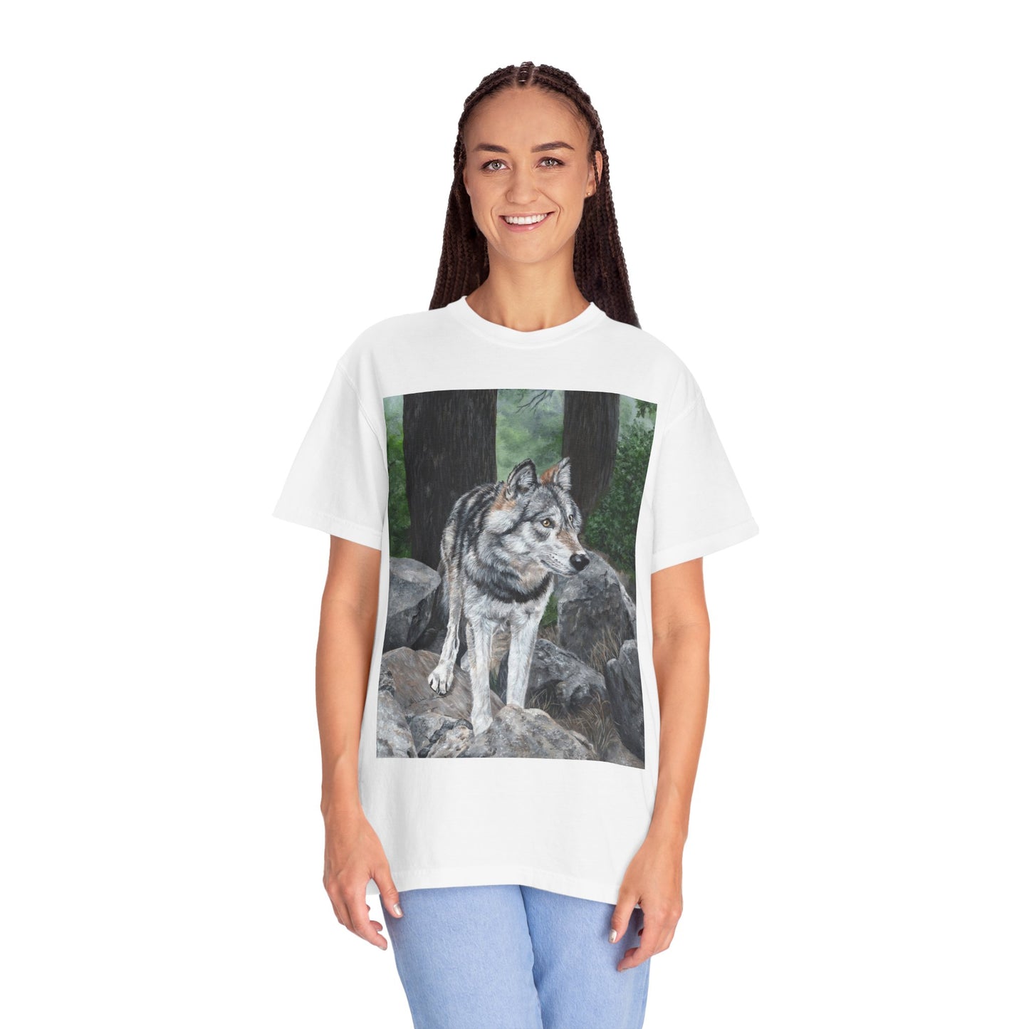 Wolf Portrait T‑Shirt — Realistic Forest Wolf Graphic Tee