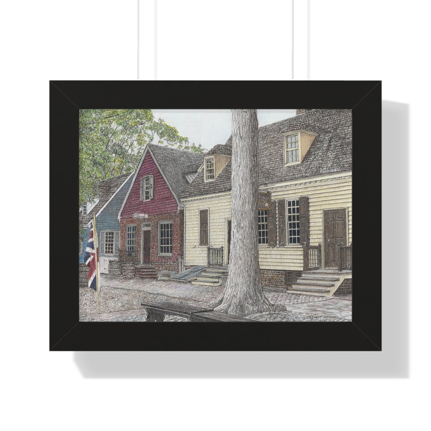 Colonial Williamsburg's Millinery Row 2023 Framed Horizontal Poster